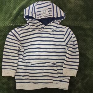 Zara Kids Blue and White Striped Hoodie - 18/24